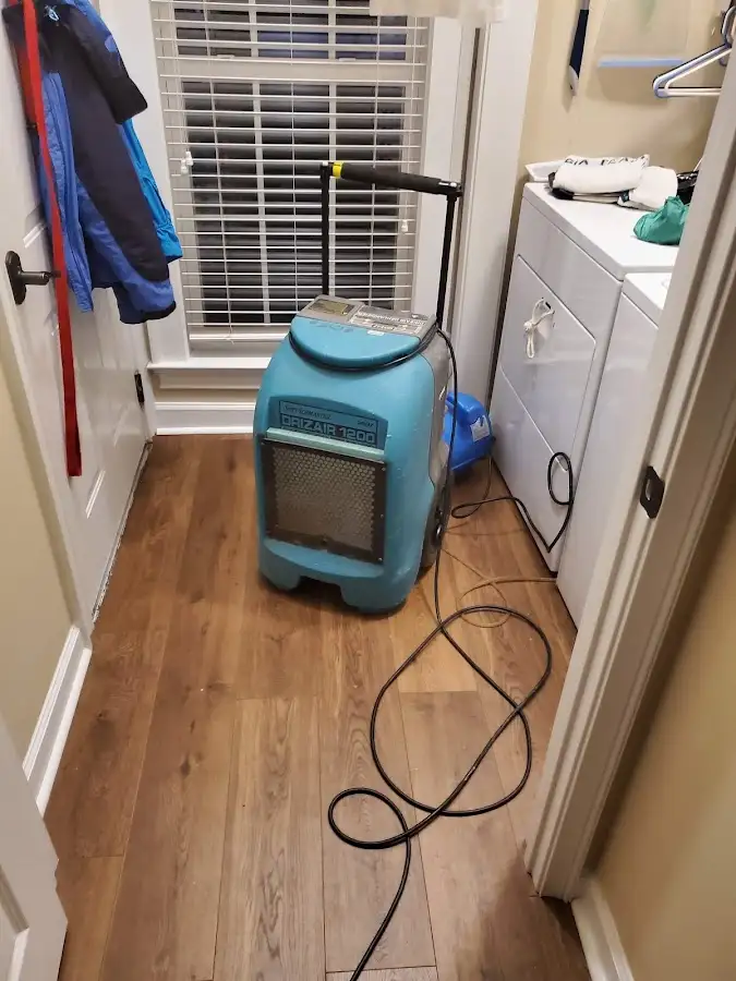 Commercial dehumidifier deployed for Flood Damage Cleanup in Princeton